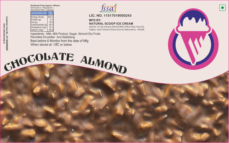 Chocolate Almond Flavor Ice Cream