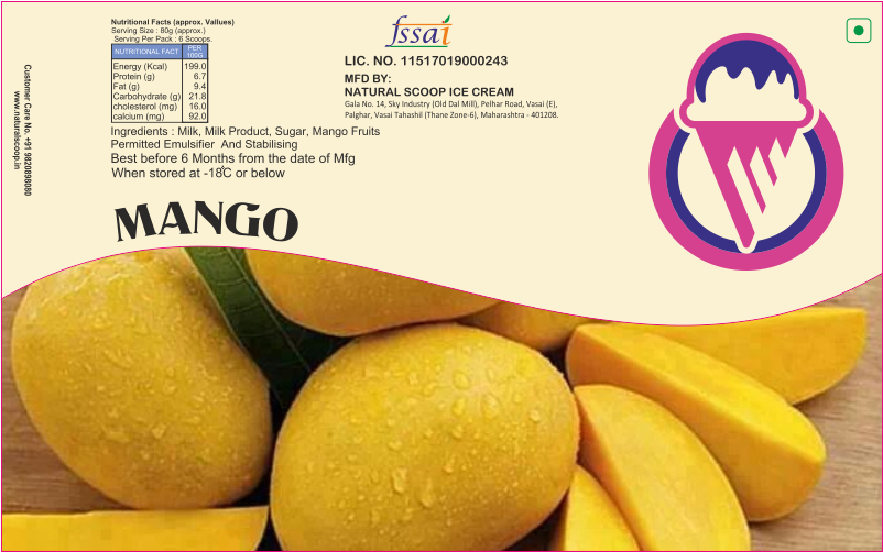 Mango Flavour Ice Cream