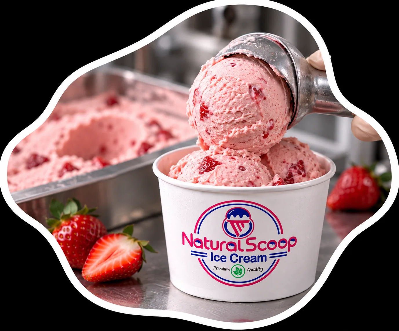 SCOOP — Natural Scoop strawberry ice cream process